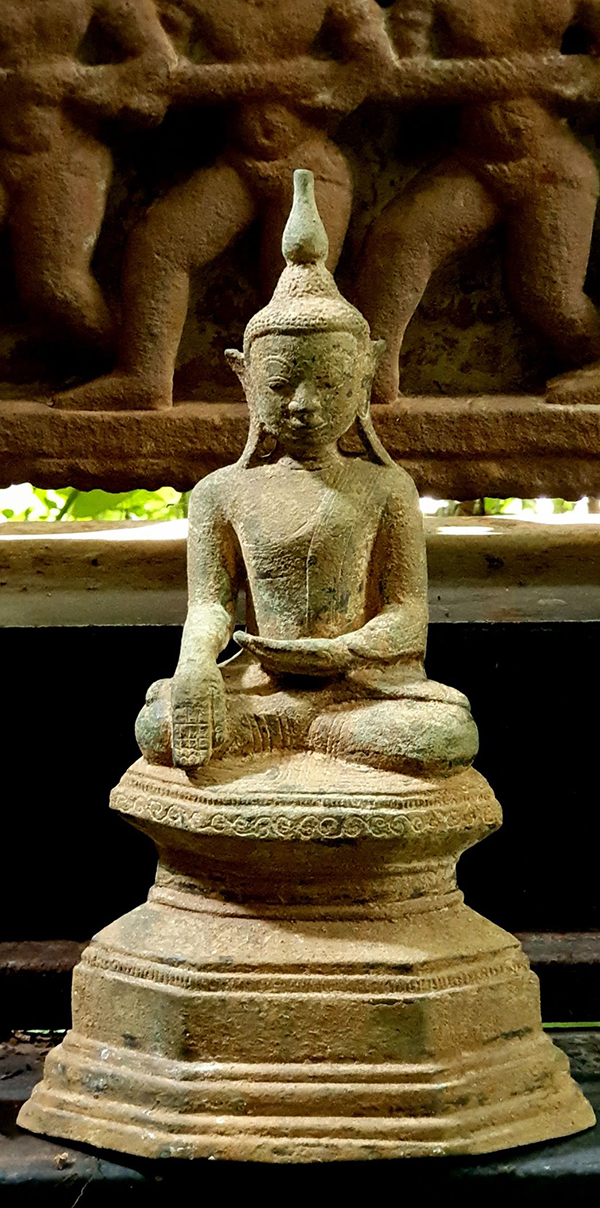 19C Wood Sitting Mandalay Burmese Buddha # CA1033